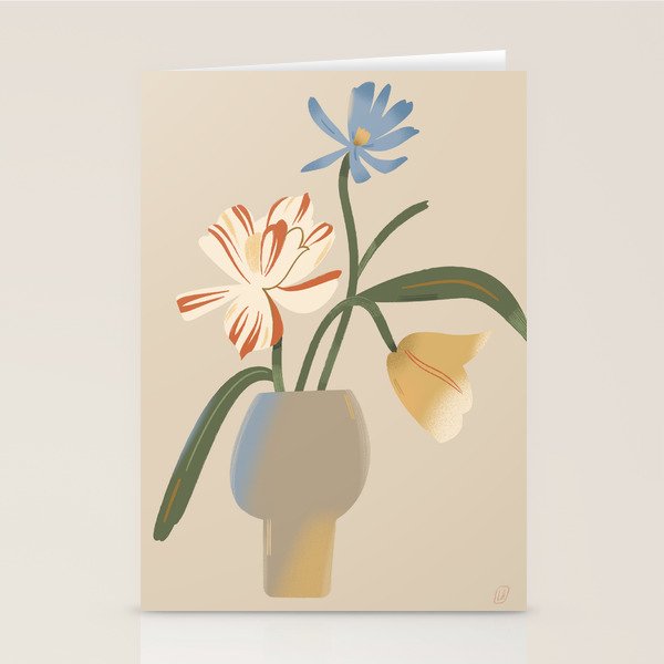  Decorative Flowers in a Vase Stationery Card Gallery Image 1