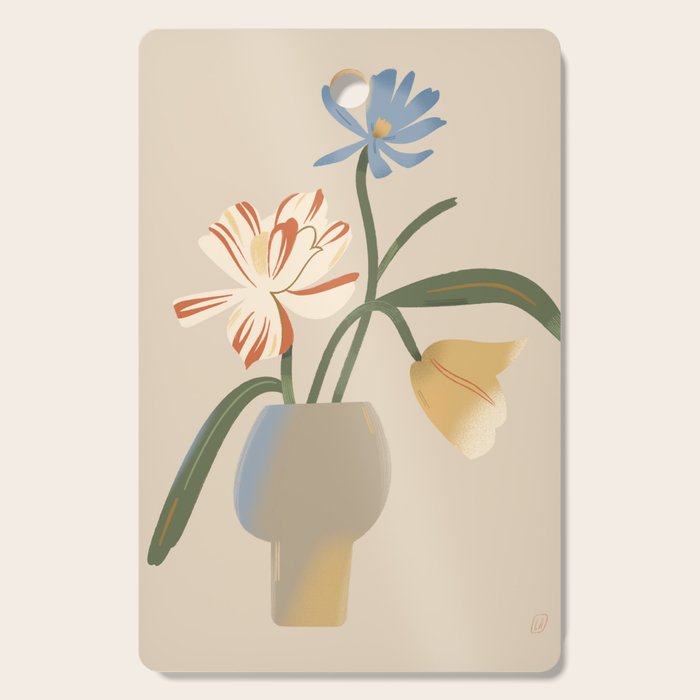  Decorative Flowers in a Vase Cutting Board Gallery Image 1