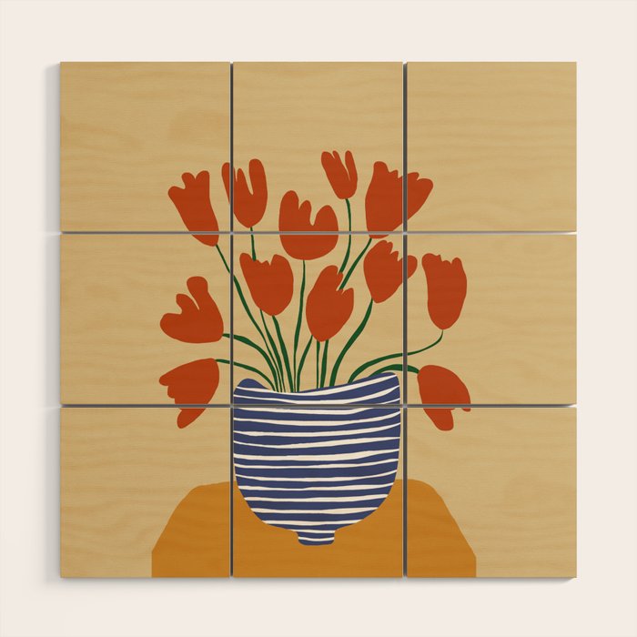 Tulip pot Wood Wall Art Gallery Image 1