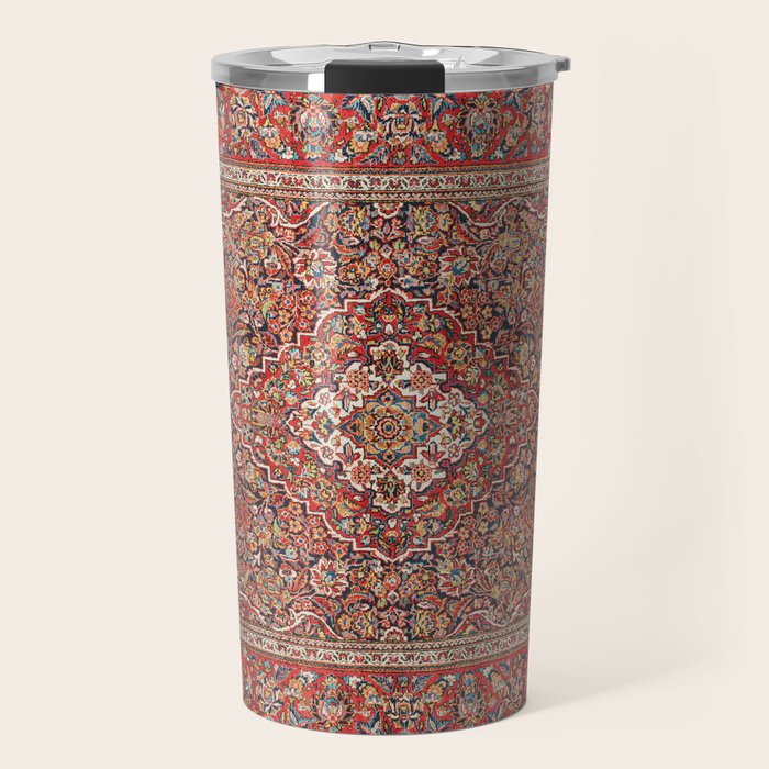 Kashan  Antique Persian Rug Print Travel Mug Gallery Image 1