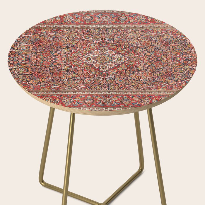 Kashan  Antique Persian Rug Print Side Table Gallery Image 2