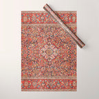 Kashan  Antique Persian Rug Print Wrapping Paper Gallery Image 1