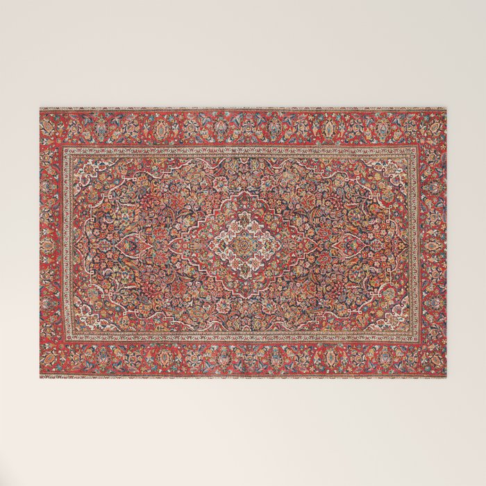 Kashan  Antique Persian Rug Print Welcome Mat Gallery Image 1