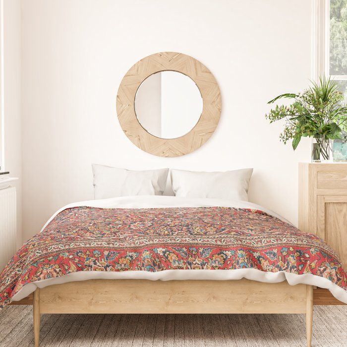 Kashan  Antique Persian Rug Print Duvet Cover Gallery Image 3