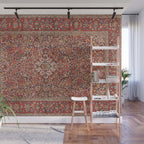 Kashan  Antique Persian Rug Print Wall Mural Gallery Image 1