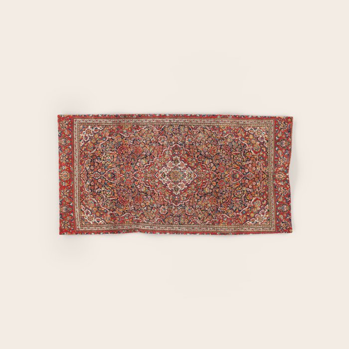 Kashan  Antique Persian Rug Print Bath Towel Gallery Image 1