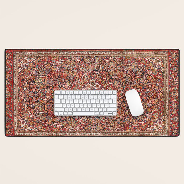 Kashan  Antique Persian Rug Print Desk Mat Gallery Image 1
