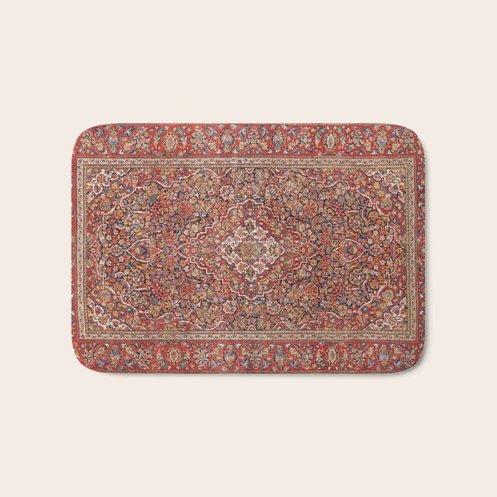 Kashan  Antique Persian Rug Print Bath Mat Gallery Image 1