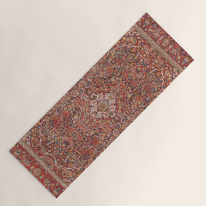 Kashan  Antique Persian Rug Print Yoga Mat Gallery Image 1