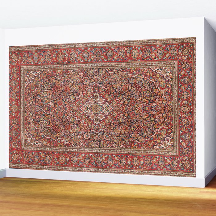 Kashan  Antique Persian Rug Print Wall Mural Gallery Image 2