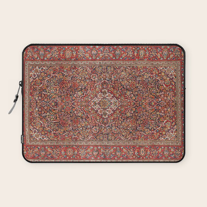 Kashan  Antique Persian Rug Print Laptop Sleeve Gallery Image 1