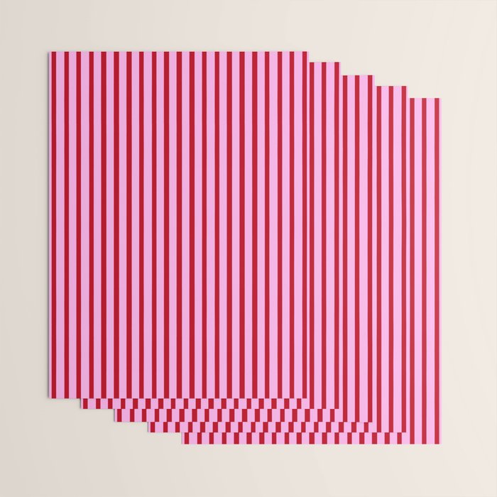 Pink and Red Candy Stripes Pattern Wrapping Paper Gallery Image 3