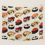 Sushi Pug Wall Tapestry Gallery Image 4