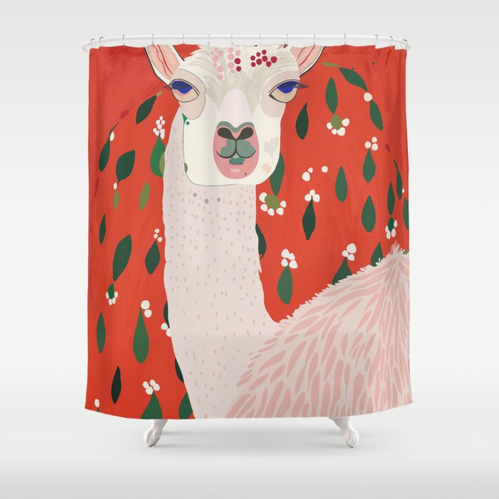 Llama Shower Curtain Gallery Image 1