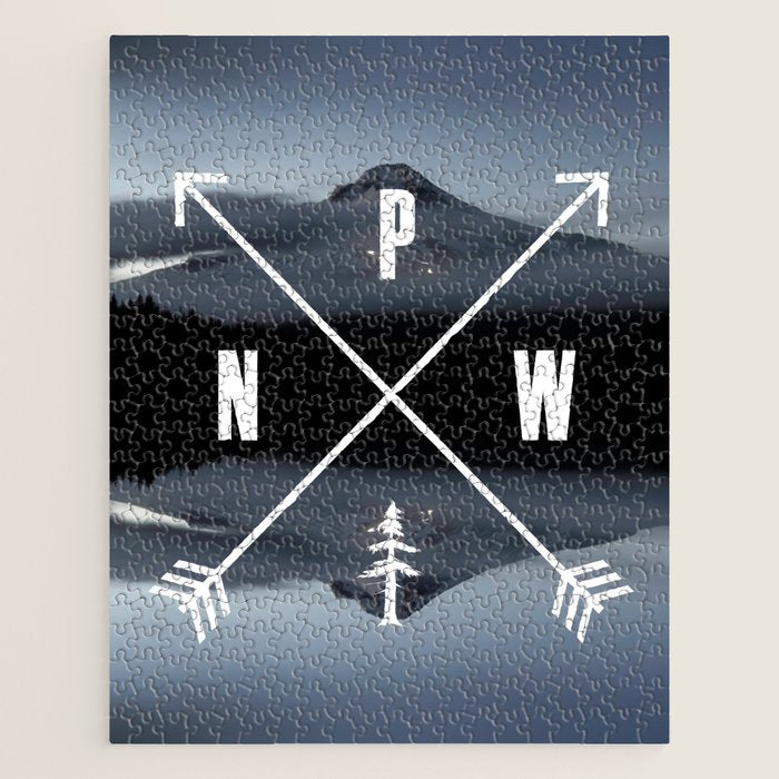 PNW Pacific Northwest Compass - Mt Hood Adventure Jigsaw Puzzle Gallery Image 1