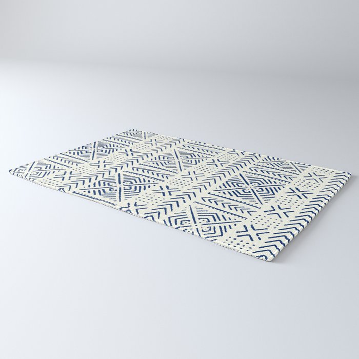 Line Mud Cloth // Ivory & Navy Rug Gallery Image 3