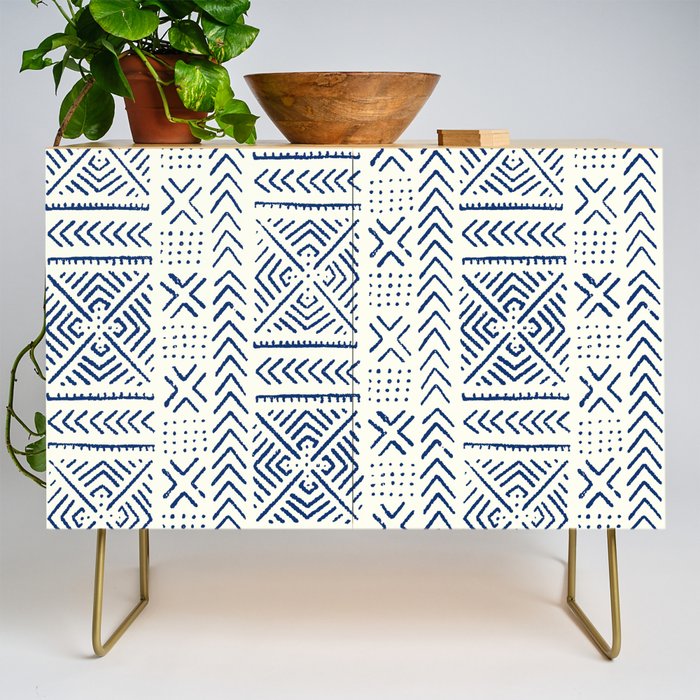 Line Mud Cloth // Ivory & Navy Credenza Gallery Image 1