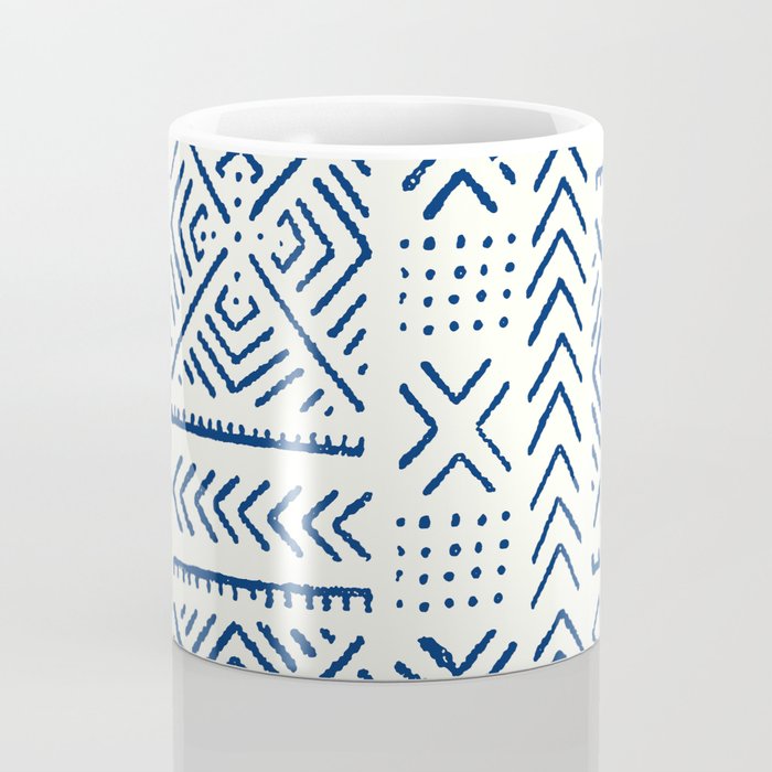 Line Mud Cloth // Ivory & Navy Coffee Mug Gallery Image 4