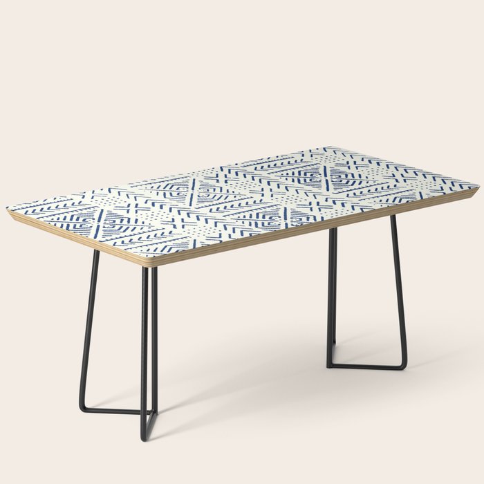Line Mud Cloth // Ivory & Navy Coffee Table