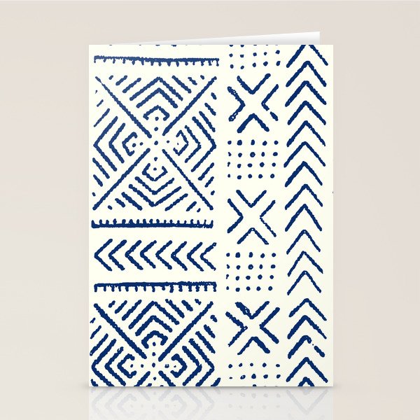 Line Mud Cloth // Ivory & Navy Stationery Card Gallery Image 2