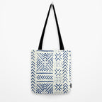 Line Mud Cloth // Ivory & Navy Tote Bag Gallery Image 2
