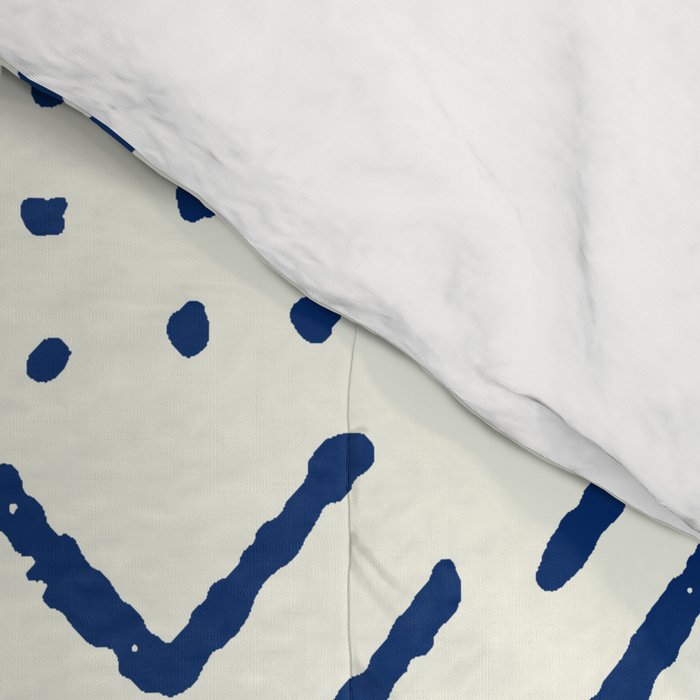 Line Mud Cloth // Ivory & Navy Comforter Gallery Image 4