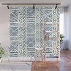 Line Mud Cloth // Ivory & Navy Wall Mural Gallery Image 1