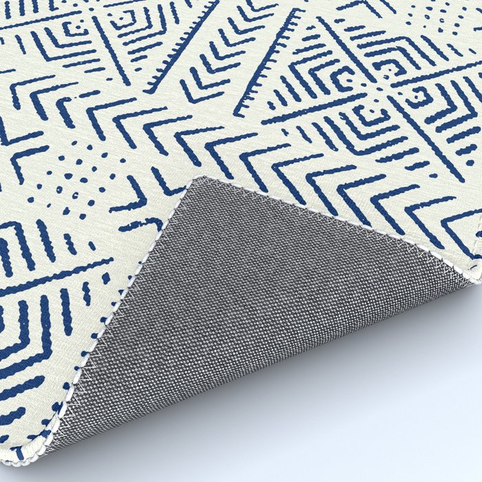 Line Mud Cloth // Ivory & Navy Rug Gallery Image 4
