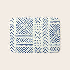 Line Mud Cloth // Ivory & Navy Bath Mat Gallery Image 1