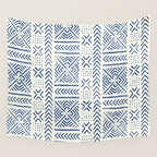 Line Mud Cloth // Ivory & Navy Wall Tapestry Gallery Image 4