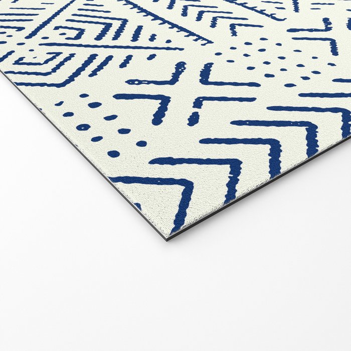 Line Mud Cloth // Ivory & Navy Welcome Mat Gallery Image 2