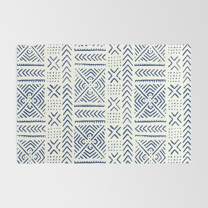 Line Mud Cloth // Ivory & Navy Rug Gallery Image 2