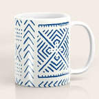 Line Mud Cloth // Ivory & Navy Coffee Mug Gallery Image 1