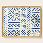 Line Mud Cloth // Ivory & Navy Serving Tray Gallery Image 1