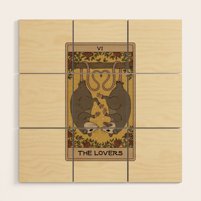 The Lovers - Possum Tarot Wood Wall Art Gallery Image 1