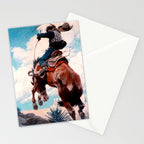 Vintage Western Painting âBuckingâ by N C Wyeth Stationery Card Gallery Image 2