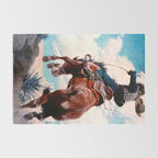 Vintage Western Painting âBuckingâ by N C Wyeth Rug Gallery Image 2