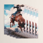 Vintage Western Painting âBuckingâ by N C Wyeth Wrapping Paper Gallery Image 3