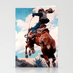 Vintage Western Painting âBuckingâ by N C Wyeth Stationery Card Gallery Image 2