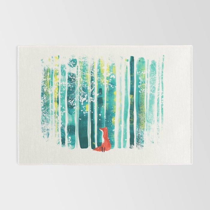 Fox in quiet forest Rug Gallery Image 2