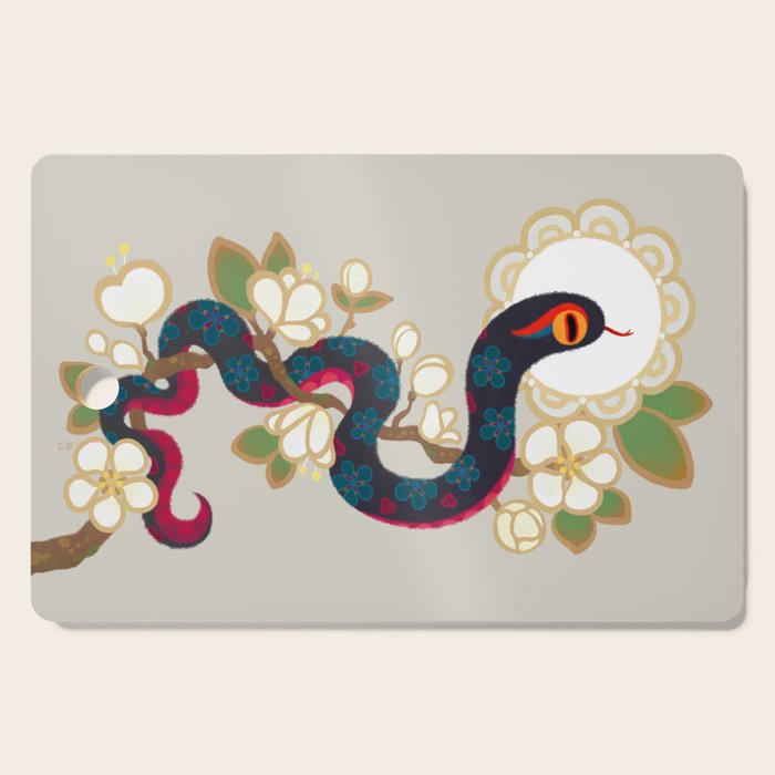 Snake and flowers 2 Cutting Board Gallery Image 1