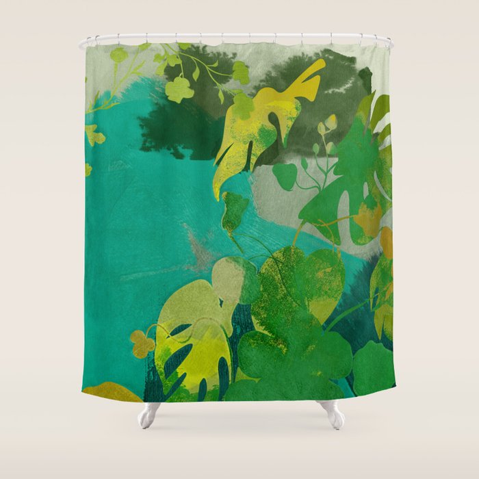 Leaves nature abstract Shower Curtain Gallery Image 1