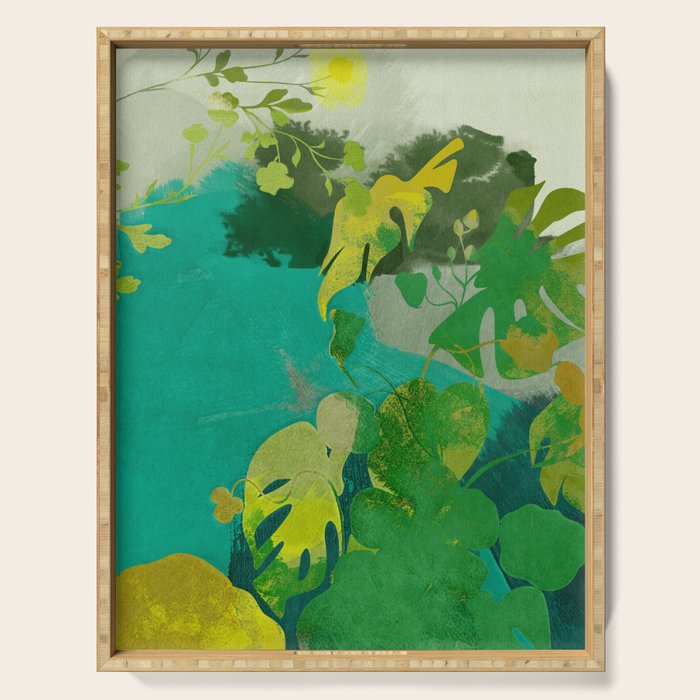 Leaves nature abstract Serving Tray Gallery Image 1