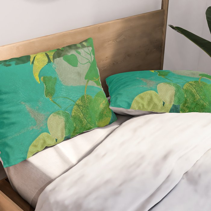 Leaves nature abstract Pillow Sham Gallery Image 2