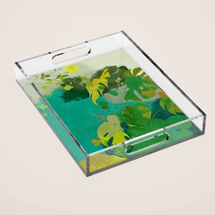 Leaves nature abstract Acrylic Tray Gallery Image 1