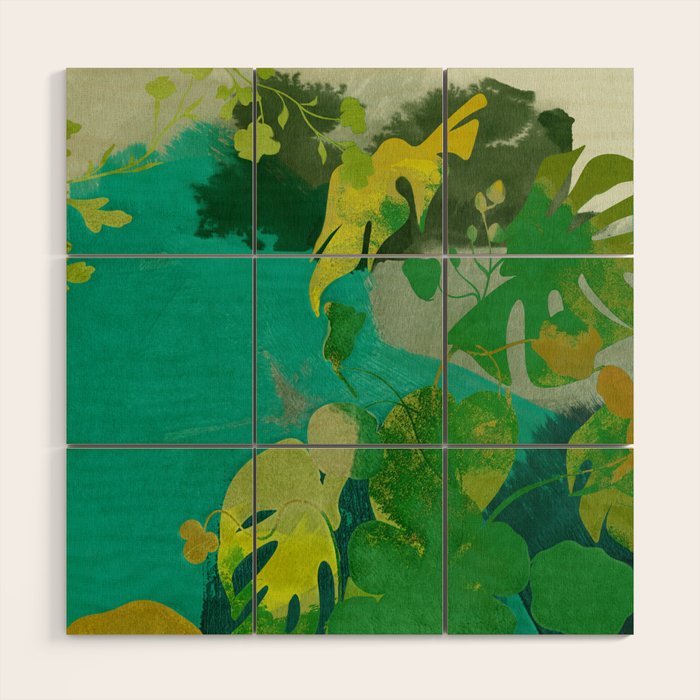 Leaves nature abstract Wood Wall Art Gallery Image 1