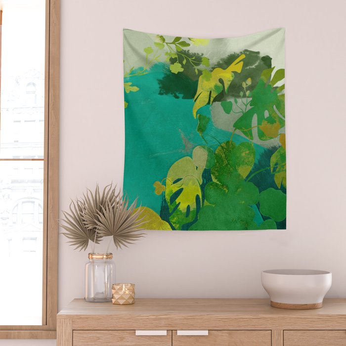 Leaves nature abstract Wall Tapestry Gallery Image 2