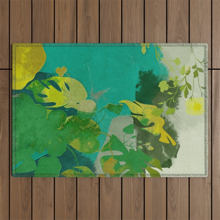 Leaves nature abstract Outdoor Rug Gallery Image 1