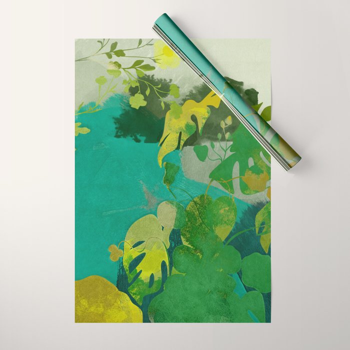 Leaves nature abstract Wrapping Paper Gallery Image 1