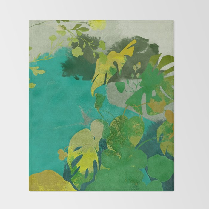 Leaves nature abstract Throw Blanket Gallery Image 2